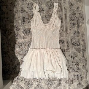 Peppermayo White Ruffle Mini Dress